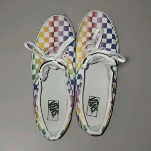 Vans Doheny Rainbow Checkerboard Pride Lace Skate Shoes Women's 11 Men's 9.5